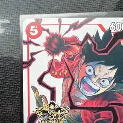 One Piece TCG Monkey.D.Luffy ST01-012 3rd Anniversary Promo Alt Art English - Image 2