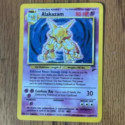 Alakazam 1/130 2000 Base Set 2 Holo Pokemon Card Vintage WotC English - Image 1