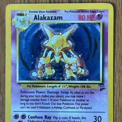 Alakazam 1/130 2000 Base Set 2 Holo Pokemon Card Vintage WotC English - Image 3