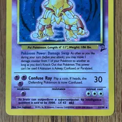 Alakazam 1/130 2000 Base Set 2 Holo Pokemon Card Vintage WotC English - Image 4