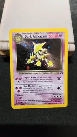 Pokemon TCG Dark Alakazam Holo Rare Card 1/82 Vintage WOTC - Image 1