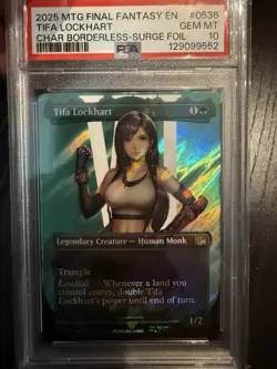 MTG Final Fantasy Tifa Lockhart Char Borderless Surge Foil 2025 PSA 10 - Image 1