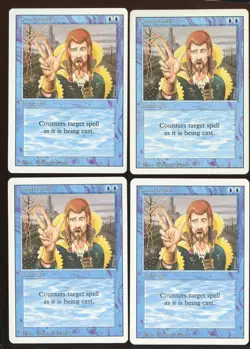 4x Counterspell Uncommon LP/NM- Revised 3rd Edition Playset Magic Gathering MTG - Image 1