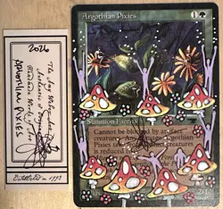 MTG Argothian Pixies Alter Altered Sketch Art Amy WEBER Magic - Image 1