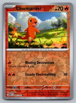 Pokemon TCG SV: Scarlet & Violet 151 Charmander 004/165 Reverse Holo - Image 1
