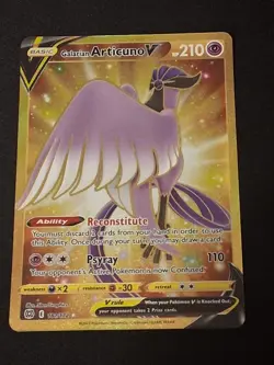 Pokemon TCG Galarian Articuno v 181/172 Brilliant Stars Secret Rare Gold - Image 2