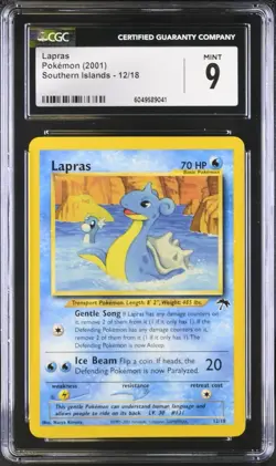 CGC 9 MINT Lapras 12/18 Southern Islands Rare Promo 2001 Vintage WOTC Pokemon - Image 1