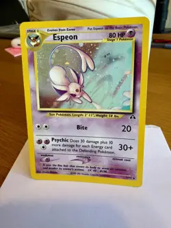 Pokemon TCG Espeon #1 [LP] Neo Discovery Holo Rare Vintage - Image 1