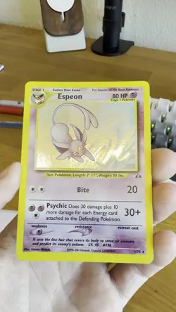 Pokemon TCG Espeon #1 [LP] Neo Discovery Holo Rare Vintage - Image 2