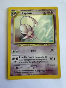 Pokemon TCG Espeon #1 [LP] Neo Discovery Holo Rare Vintage - Image 3