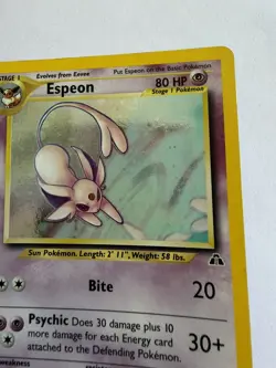 Pokemon TCG Espeon #1 [LP] Neo Discovery Holo Rare Vintage - Image 4
