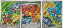 Pokemon Charmander, Squirtle, Bulbasaur 037, 038, 039 - First Partner 30th Gen 1 - Image 1