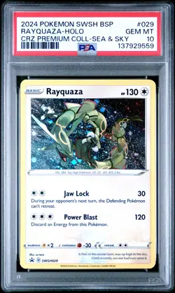 2024 POKEMON SWSH BLACK STAR PROMO #029 RAYQUAZA-HOLO PSA 10 - Image 1
