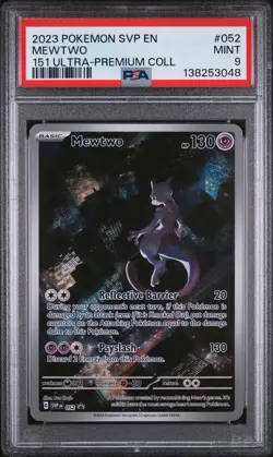 2023 POKEMON SVP EN-SV BLACK STAR PROMO 151 ULTRA-PREM COLL #052 MEWTWO PSA 9 - Image 1