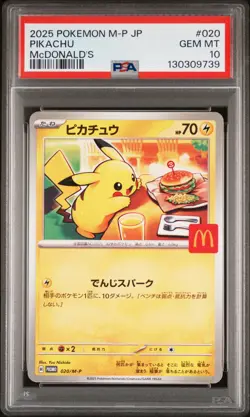 2025 POKEMON JAPANESE M-P PROMO MCDONALD'S #020 PIKACHU PSA 10 - Image 1