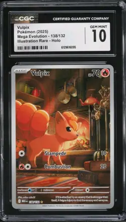 Pokemon Mega Evolution Illustration Rare IR 138/132 Vulpix Holo CGC 10 GEM MINT - Image 1
