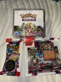 Pokemon Scarlet & Violet Bundle (Booster Box, 1 pack Blister, And 3 Pack Blister - Image 1