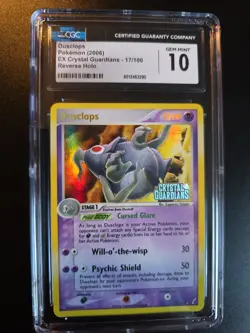 2006 POKEMON EX CRYSTAL GUARDIANS DUSCLOPS REVERSE HOLO 17/100 CGC 10 GEM MINT - Image 1