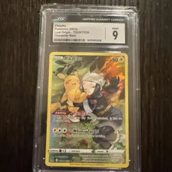 2022 POKEMON SWORD & SHIELD LOST ORIGIN #TG05/TG30 FULL ART/PIKACHU CGC 9 - Image 1