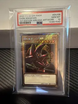 Dark Magician *PSA Gem M 10 RA04-EN106 * Platinum Secret Rare* Arkana Art - Image 3