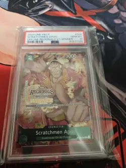PSA 10 Scratchmen Apoo ST02-008 EN ONE PIECE TCG 2024 OFFLINE REGIONALS WINNER - Image 1