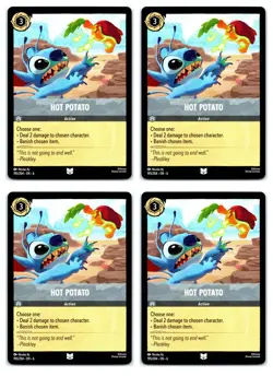 #195 Hot Potato Uncommon Steel Playset x4 2024 Disney Lorcana Azurite Sea 4x - Image 1