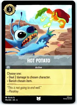 #195 Hot Potato Uncommon Steel Playset x4 2024 Disney Lorcana Azurite Sea 4x - Image 2