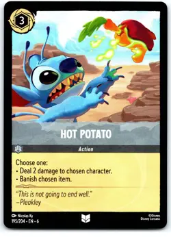 #195 Hot Potato Uncommon Steel Playset x4 2024 Disney Lorcana Azurite Sea 4x - Image 4