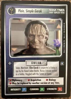 Plain, Simple Garak Star Trek CCG Card Game DS9 Rare LP - Image 1