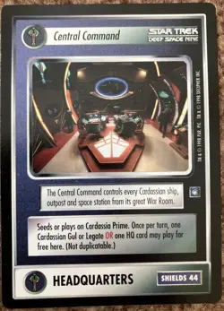 Central Command HQ Star Trek CCG Card Game DS9 Rare LP - Image 1