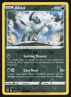 SWSH10: Astral Radiance Absol #097/189 Reverse Holo Pokemon Card - Image 1