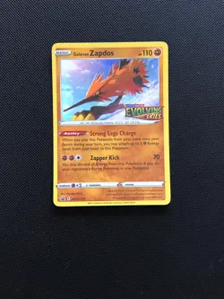 Galarian Zapdos SWSH124 PreRelease Pokemon Promo Holo Card NM black star B* - Image 1
