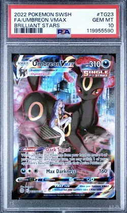 PSA 10 Umbreon VMAX TG23/TG30 Brilliant Stars FA Pokemon Card Trainer Gallery - Image 1