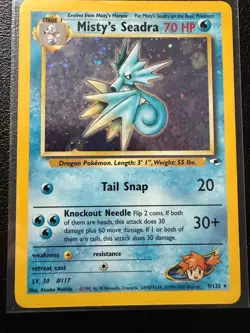 MISTY'S SEADRA 9/132 HOLO R GYM HEROES POKEMON LP - Image 1