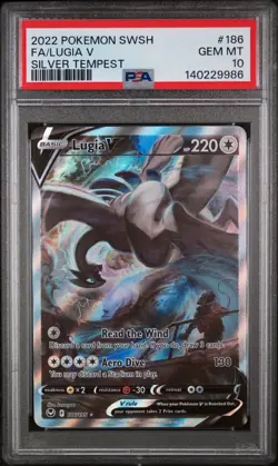 Pokemon 2022 Lugia V 186/195 Alt Art Silver Tempest GEM MINT PSA 10 - Image 1