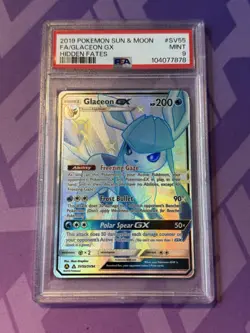 Pokemon TCG Glaceon GX Hidden Fates Shiny Vault SV55/SV94 PSA MINT 9 - Image 1