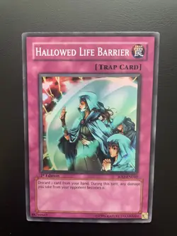 Yugioh Hallowed Life Barrier SOD-EN060 Super Rare 1st Edition MP/HP - Image 1