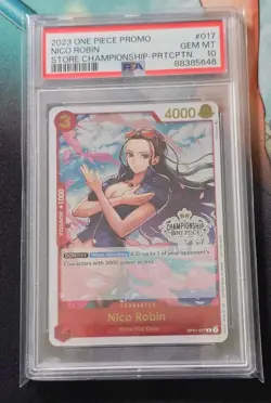 2023 ONE PIECE PROMOS STORE CHAMP-PARTICIPATION #017 NICO ROBIN PSA 10 - Image 1