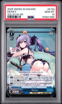 PSA 10 Weiss Schwarz Dewey 2025 Azur Lane Vol.2 S119-122S Super Rare English SR - Image 1