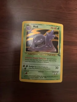 Muk Holo Rare Unlimited Fossil 13/62 LP Pokemon Card - Image 1