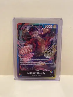 Monkey.D.Luffy 3rd Anniversary Tournament Stamp Rainbow Leader Promo Card NM - Image 1