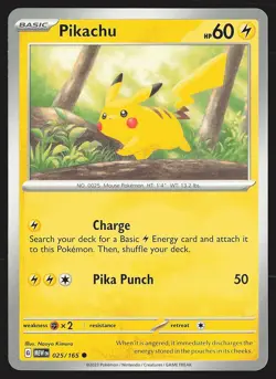 SV: Scarlet & Violet 151 Pikachu #025/165 Common Pokemon Card - Image 1