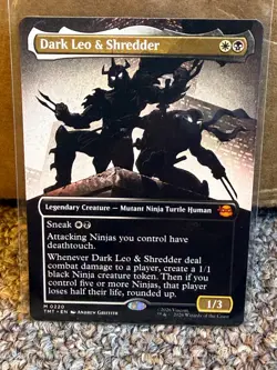 MTG TMNT Dark Leo & Shredder BORDERLESS NONFOIL #0220 MYTHIC - Image 1