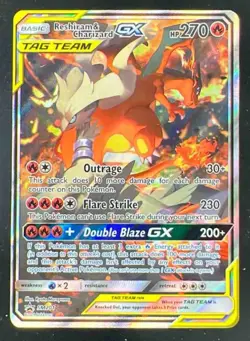 2019 Pokemon SM Black Star Promos #SM201 Reshiram & Charizard Tag Team - Image 1