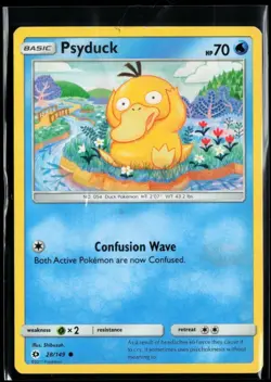 2017 Sun & Moon Psyduck #28 Non Holo Pokemon Card - Image 1
