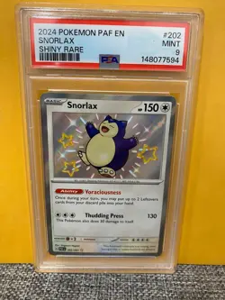 2024 POKEMON PAF EN-PALDEAN FATES SHINY RARE #202 SNORLAX PSA 9 - Image 1