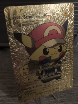 Pikachu Cosplay Ash Satoshi Gold Foil Pokemon Card Doujin 2023 READ! PICS! Anime - Image 2