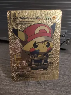 Pikachu Cosplay Ash Satoshi Gold Foil Pokemon Card Doujin 2023 READ! PICS! Anime - Image 4