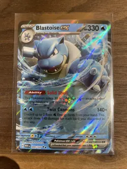Blastoise ex 009/165 Scarlet & Violet 151 Double Rare Holo Pokemon TCG Card NM - Image 1