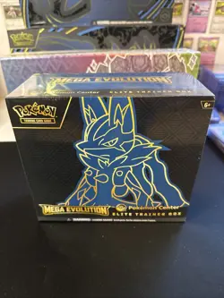 POKEMON CENTER: Mega Evolutions Lucario Elite Trainer Box (ETB) w/Plastic Case - Image 1